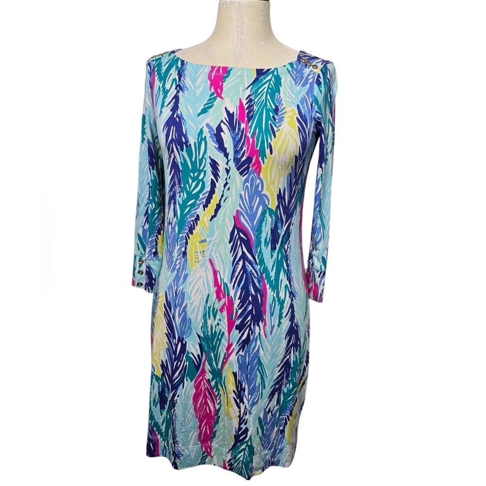 Lilly Pulitzer Sophie Light As A Feather Blue Green Pink Dress XS